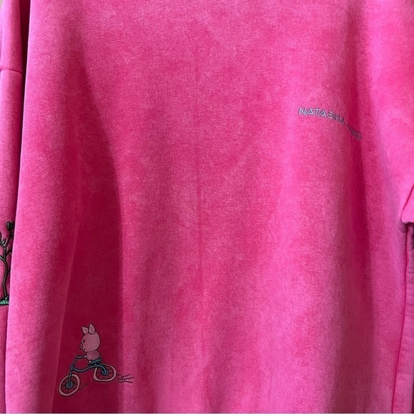 Natasha Zinko Sweat Set Embroidered Pig Elephant Sweatshirt Joggers Pink Size XS - Picture 4 of 16